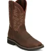 Justin Men's Driller II 11" WP Steel Toe Western Work Boot -Brown- SE3117