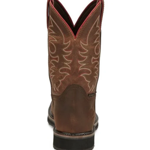 Justin Men's Driller II 11" WP Steel Toe Western Work Boot -Brown- SE3117