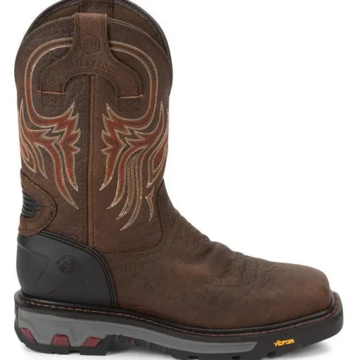 Justin Men's Driscoll 11" Steel Toe Western Work Boot -Brown- WK2111