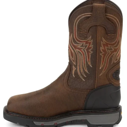 Justin Men's Driscoll 11" Steel Toe Metguard Western Work Boot -Brown- WK2112