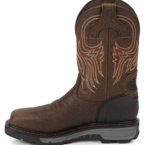 Justin Men's Driscoll 11" Steel Toe Western Work Boot -Brown- WK2111