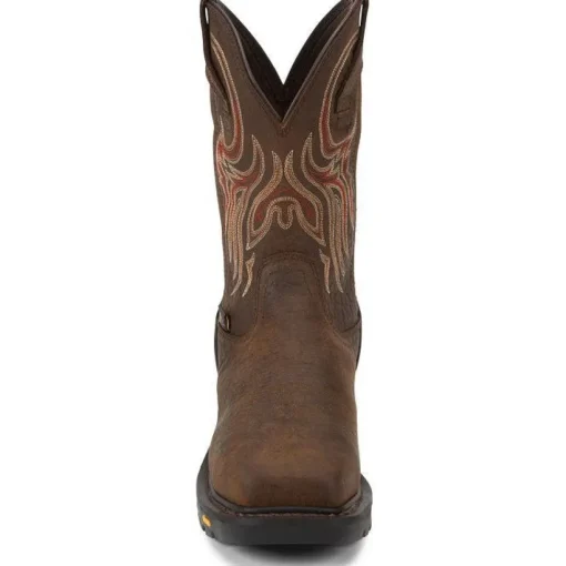 Justin Men's Driscoll 11" Steel Toe Metguard Western Work Boot -Brown- WK2112