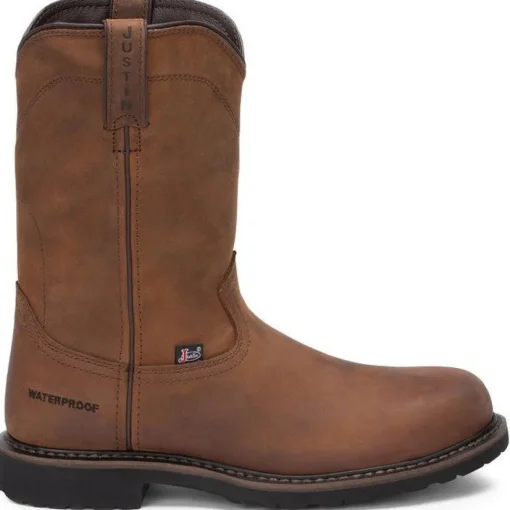 Justin Men's Drywall 10" Steel Toe WP Western Work Boot -Brown- SE4961