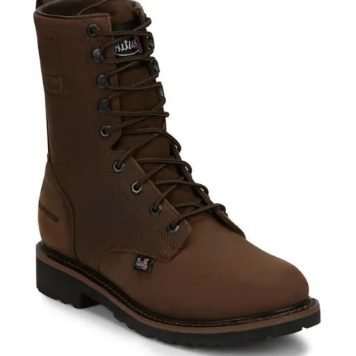 Justin Men's Drywall 8" Waterproof Work Boot -Brown- SE960