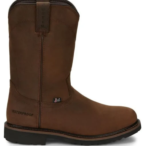 Justin Men's Drywall 10" Waterproof Western Work Boot -Brown- SE4960