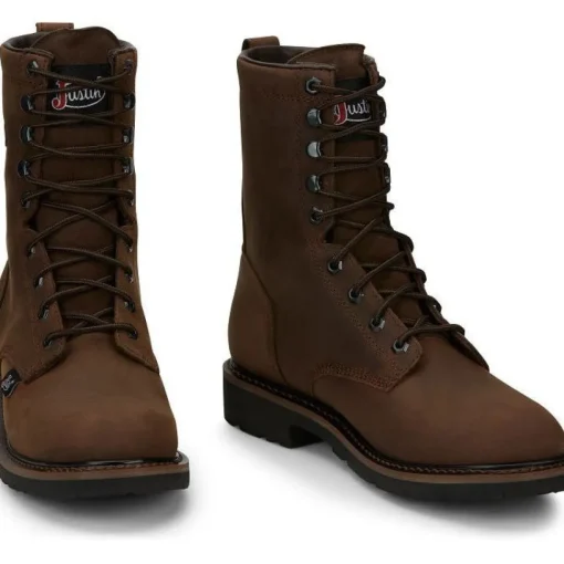 Justin Men's Drywall 8" Waterproof Work Boot -Brown- SE960