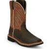 Justin Men's Electrician 11" ST Western Work Boot -Brown- SE4561