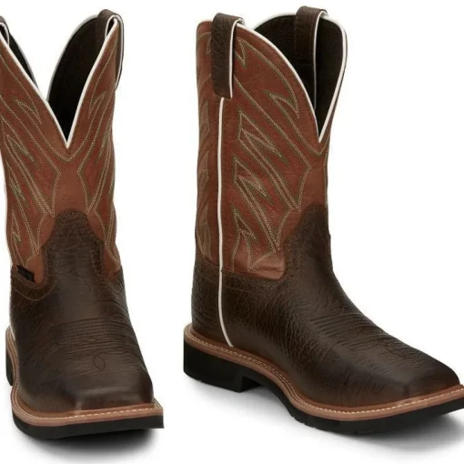 Justin Men's Electrician 11" ST Western Work Boot -Brown- SE4561
