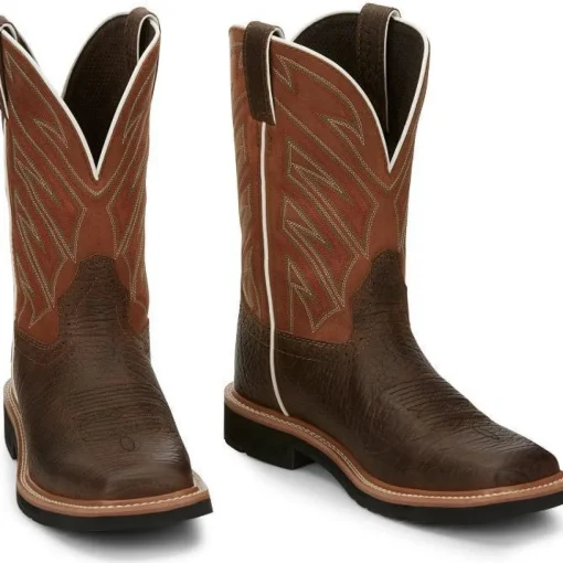 Justin Men's Electrician 11" Western Work Boot - Brown - SE4560