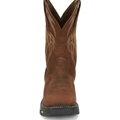 Justin Men's Frontline Hiviz 11" WP Western Work Boot -Brown- CR2151