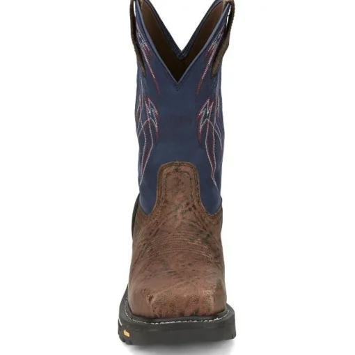 Justin Men's Frontline Hiviz 11" WP Comp Toe Western Work Boot -Brown- CR2153