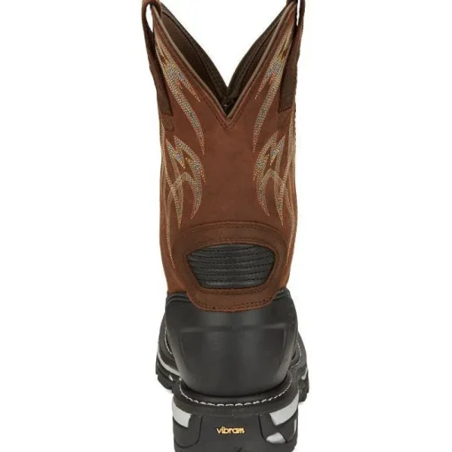 Justin Men's Frontline Hiviz 11" WP Western Work Boot -Brown- CR2151