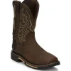 Justin Men's Joist 11" Comp Toe Western Work Boot - Brown - SE4625