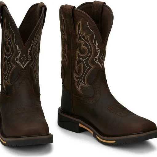 Justin Men's Joist 11" Comp Toe Western Work Boot - Brown - SE4625