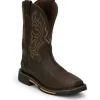 Justin Men's Joist 11" Waterproof Western Work Boot -Brown- SE4624