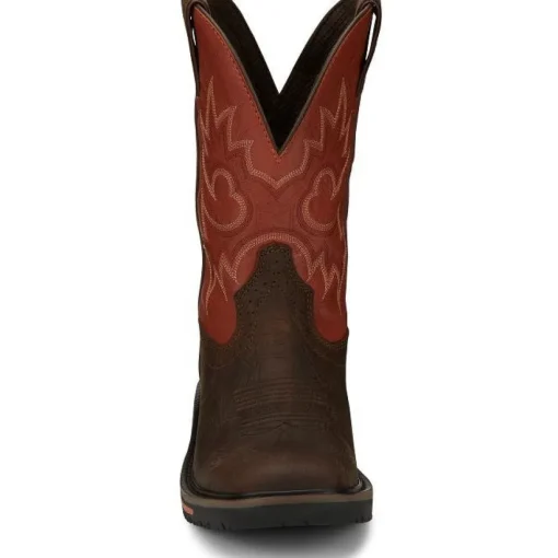 Justin Men's Joist 11" Waterproof Western Work Boot -Brown- SE4944
