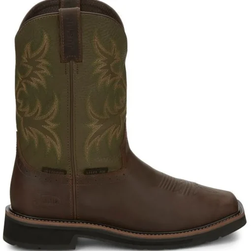 Justin Men's Keavan 11" ST Met Guard Western Work Boot -Brown- SE4570