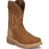 Justin Men's Montana 11" Nano Comp Toe Western Work Boot- Brown- CR2124
