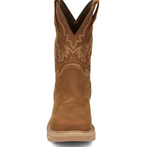 Justin Men's Montana 11" Nano Comp Toe Western Work Boot- Brown- CR2124