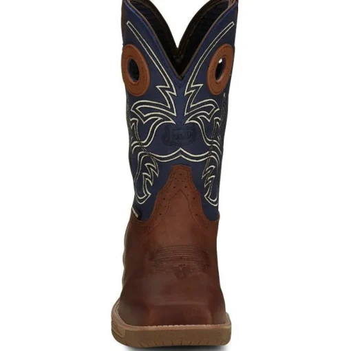 Justin Men's Nitread 11" Nano Composite Toe Western Work Boot -Blue- CR3202