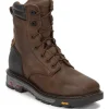 Justin Men's Pipefitter 8" Steel Toe Western Work Boot - Brown - WK200