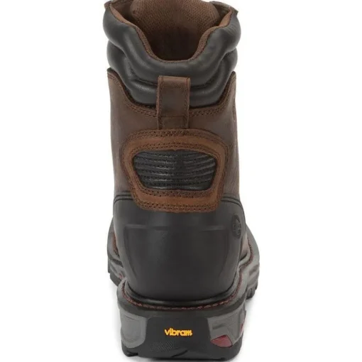 Justin Men's Pipefitter 8" Steel Toe Western Work Boot - Brown - WK200