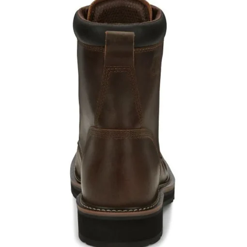 Justin Men's Pulley 8" Steel Toe Lace Up Western Work Boot -Brown- SE682