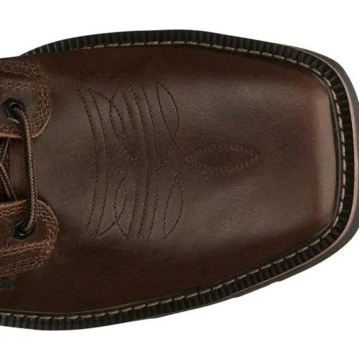 Justin Men's Pulley 8" Steel Toe Lace Up Western Work Boot -Brown- SE682