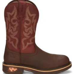 Justin Men's Resistor 11" Comp Toe WP Western Work Boot- Brown- CR4007