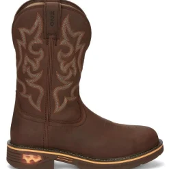 Justin Men's Resistor 11" Comp Toe WP Western Work Boot- Brown- CR4008