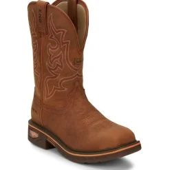 Justin Men's Resistor 11" Nano Comp Toe Western Work Boot -Brown- CR4016