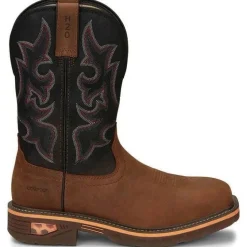Justin Men's Resistor 11" Nano Comp Toe Western Work Boot -Brown- CR4012