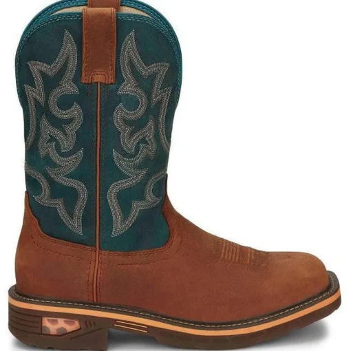 Justin Men's Resistor 11" Nano CT Western Work Boot -Blue - CR4010