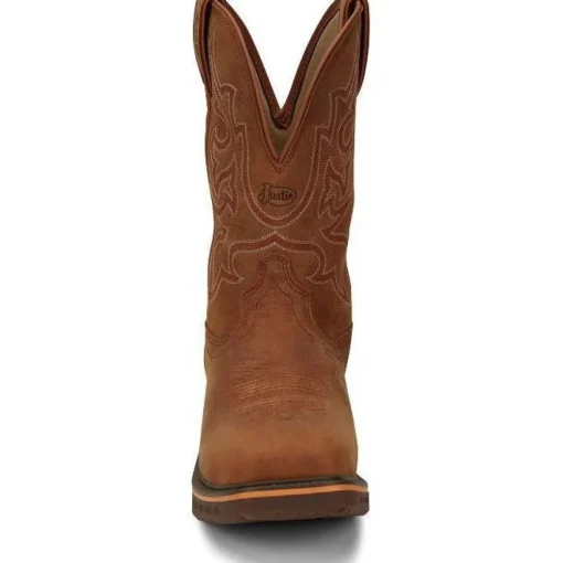 Justin Men's Resistor 11" Nano Comp Toe Western Work Boot -Brown- CR4016