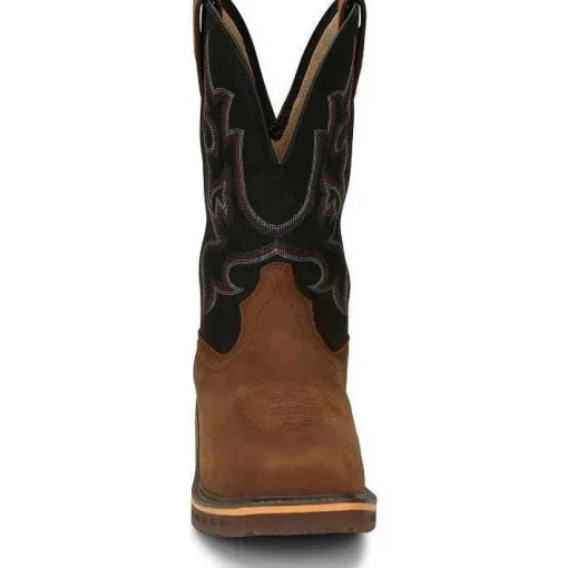 Justin Men's Resistor 11" Nano Comp Toe Western Work Boot -Brown- CR4012