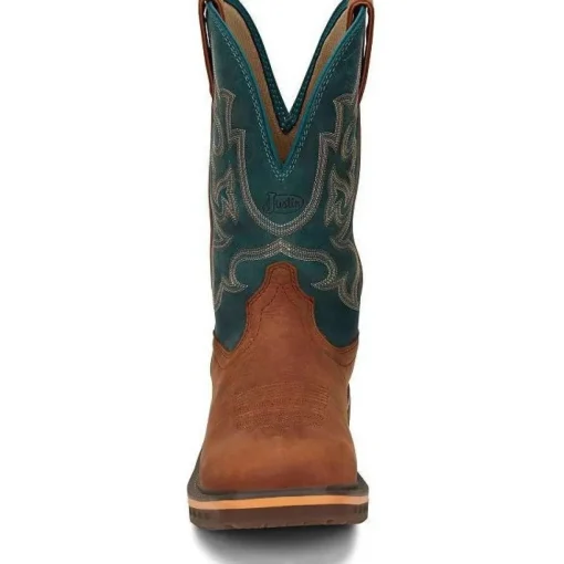 Justin Men's Resistor 11" Nano CT Western Work Boot -Blue - CR4010