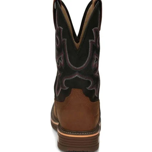 Justin Men's Resistor 11" Nano Comp Toe Western Work Boot -Brown- CR4012