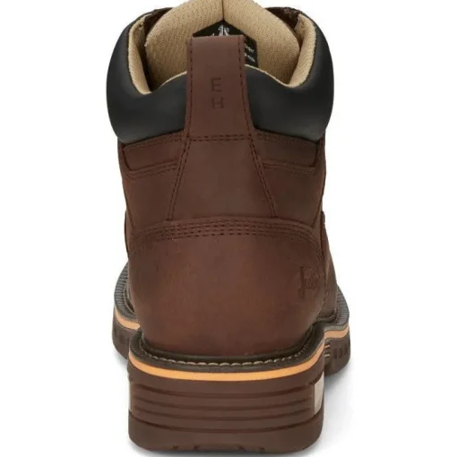 Justin Men's Resistor 6" WP Lace Up Western Work Boot -Brown- CR401