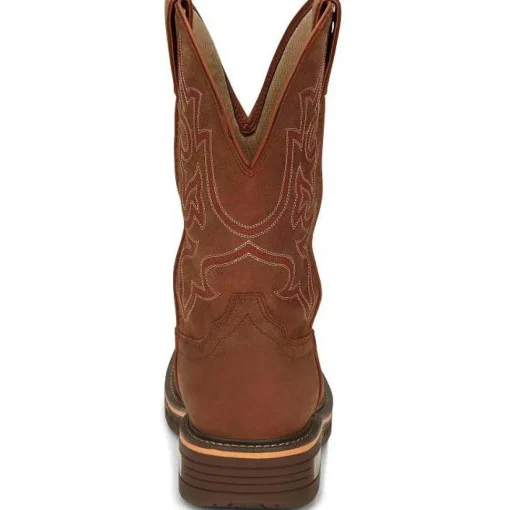 Justin Men's Resistor 11" WP Western Work Boot -Brown- CR4011