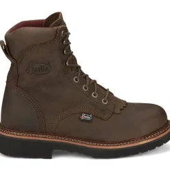 Justin Men's Rivot 8" Lace Up Western Work Boot -Brown - OW441
