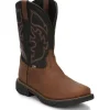 Justin Men's Rush 11" Comp Toe Western Work Boot -Tan- WK4337