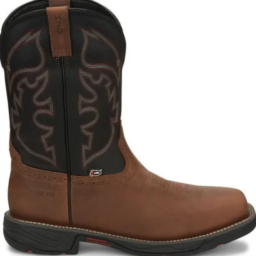 Justin Men's Rush 11" Comp Toe Western Work Boot -Tan- WK4337