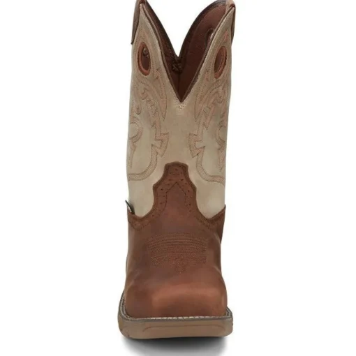 Justin Men's Rush 11" Comp Toe Western Work Boot -Tan- WK4338