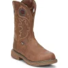 Justin Men's Rush 11" Nano CT Western Work Boot -Brown- SE4334