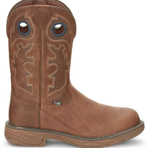 Justin Men's Rush 11" Nano CT Western Work Boot -Brown- SE4334