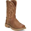 Justin Men's Rush 11" Steel Toe WP Western Work Boot -Tan- SE4340