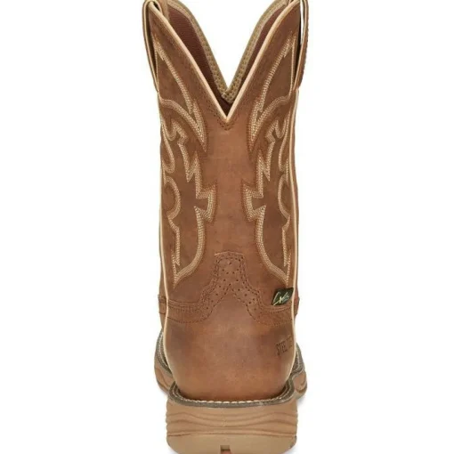 Justin Men's Rush 11" Steel Toe WP Western Work Boot -Tan- SE4340