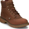 Justin Men's Rush 6" Waterproof Western Work Boot -Brown- SE465