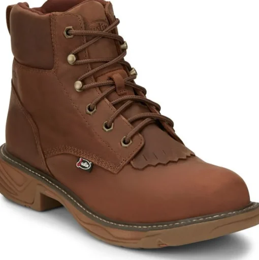 Justin Men's Rush 6" Waterproof Western Work Boot -Brown- SE465