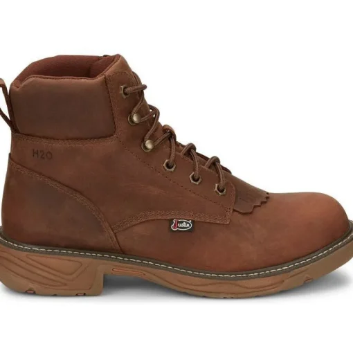Justin Men's Rush 6" Waterproof Western Work Boot -Brown- SE465